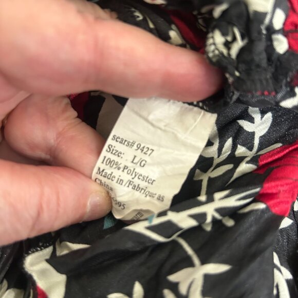 Tradition Poppy Floral Silky Cardigan Red Size L - Picture 7 of 7
